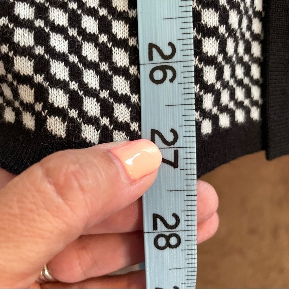 Pendleton Sweater Abstract Houndstooth Black & Wh… - image 6